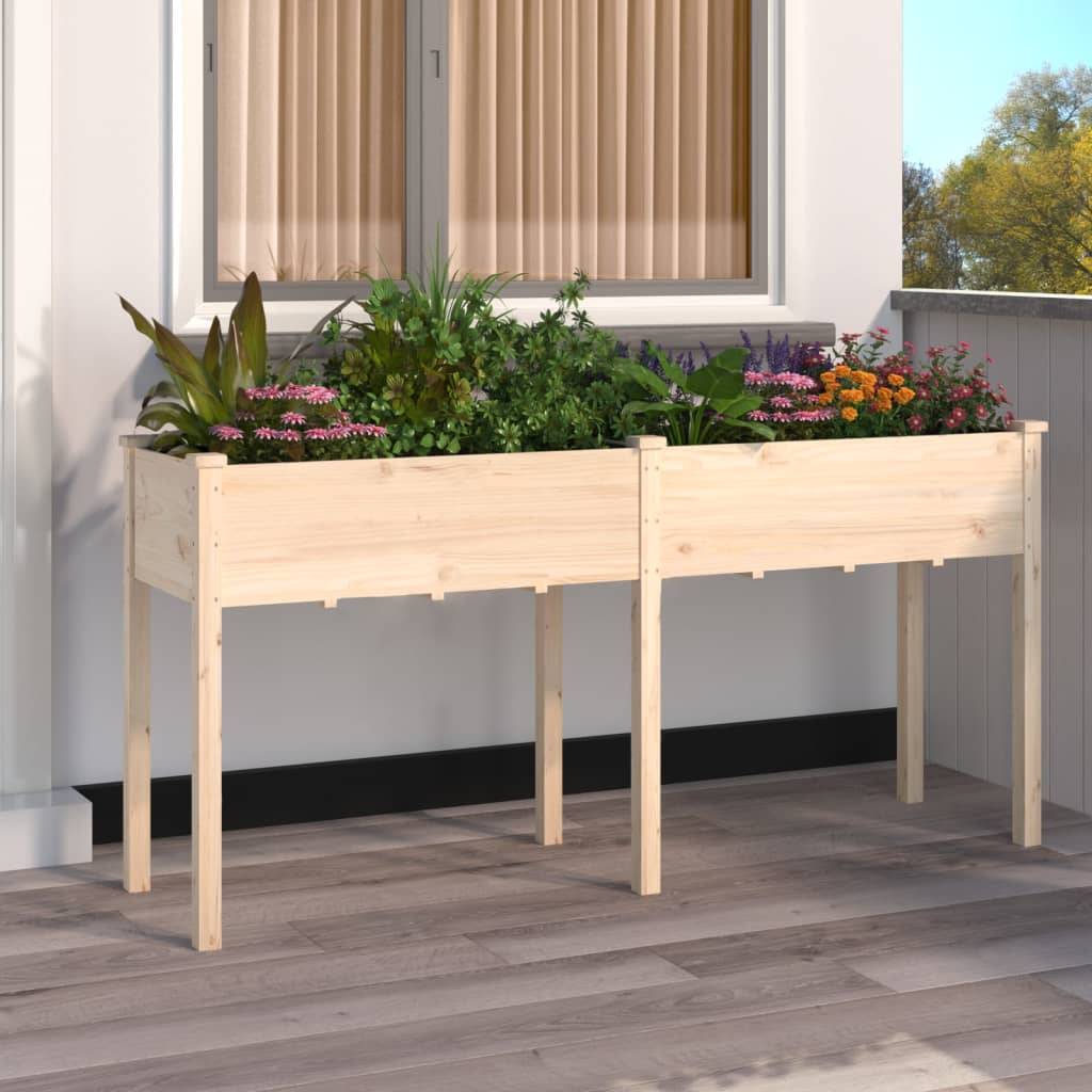 Vidaxl - Jardinière avec doublure 161x45x76 cm bois massif de sapin vidaXL 364236 - Image 1