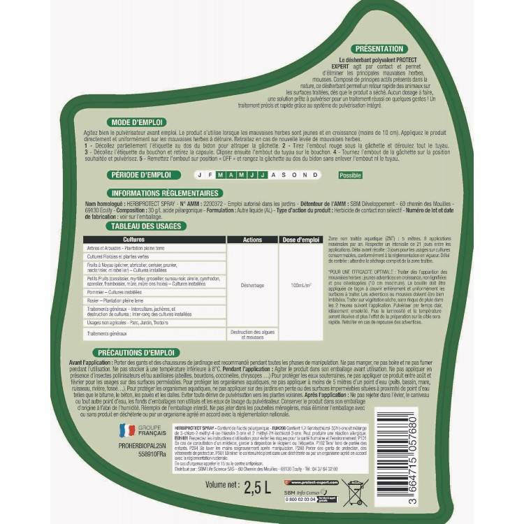 Protect Expert - PROTECT EXPERT Désherbant Polyvalent 2,5L - Prêt-A-L'Emploi - Image 2