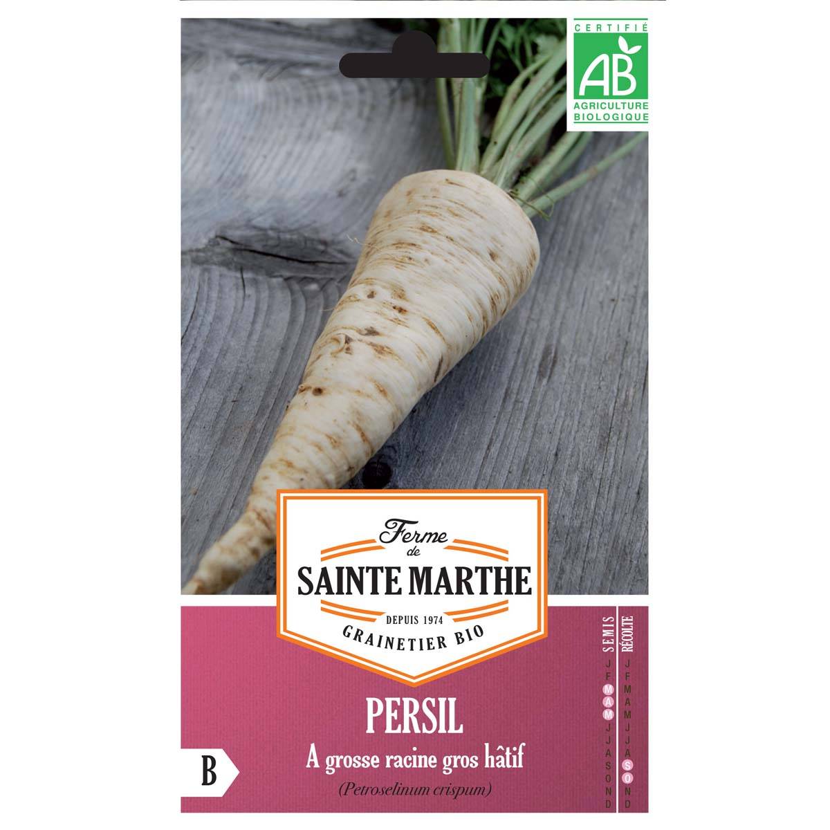 Persil tubéreux Gros Hâtif Bio - Ferme de Sainte Marthe le sachet de 450 graines environ (0.6g)