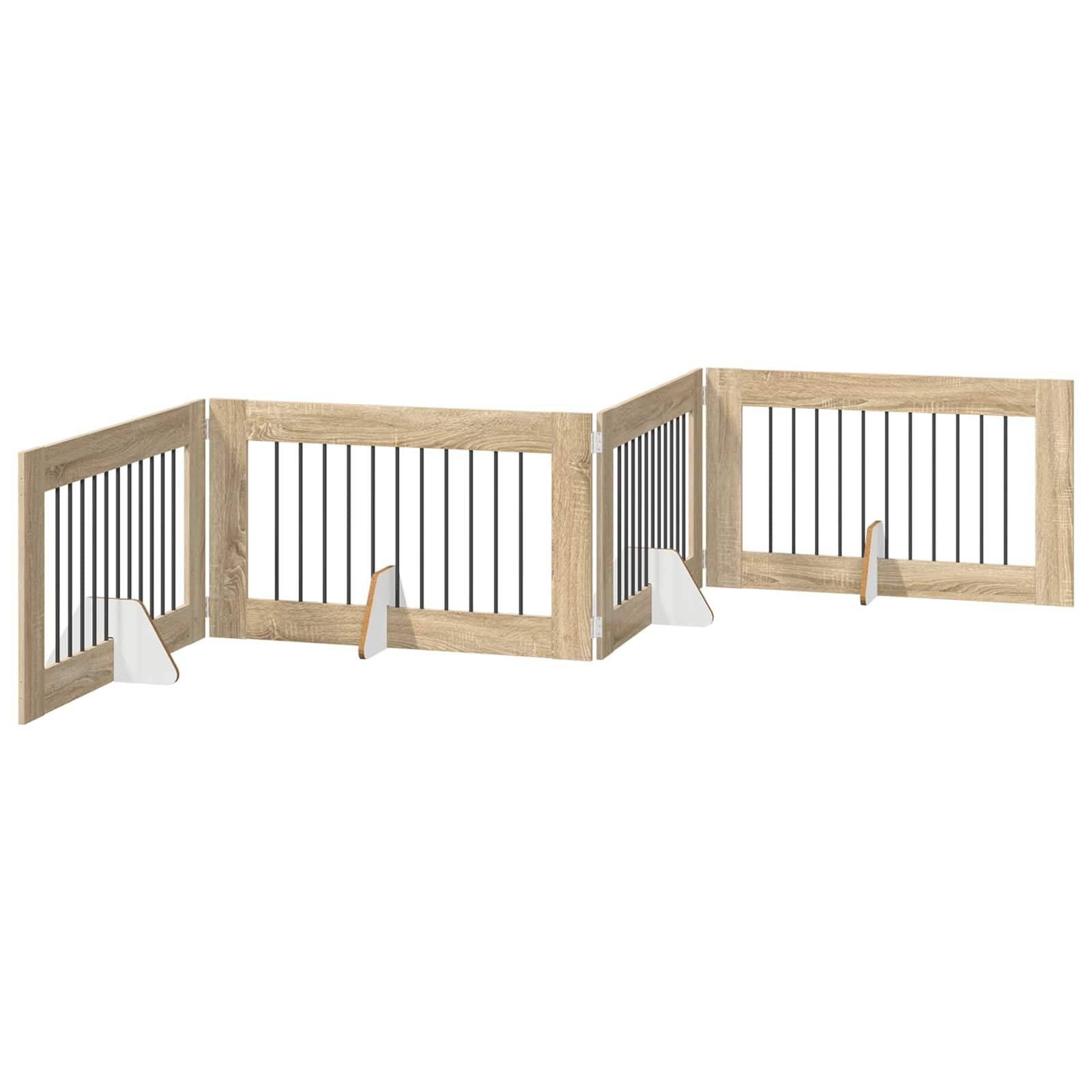 Barrière pour chien bois chêne sonoma 401 x 34 x 60 cm - PANGIVO - Image 4