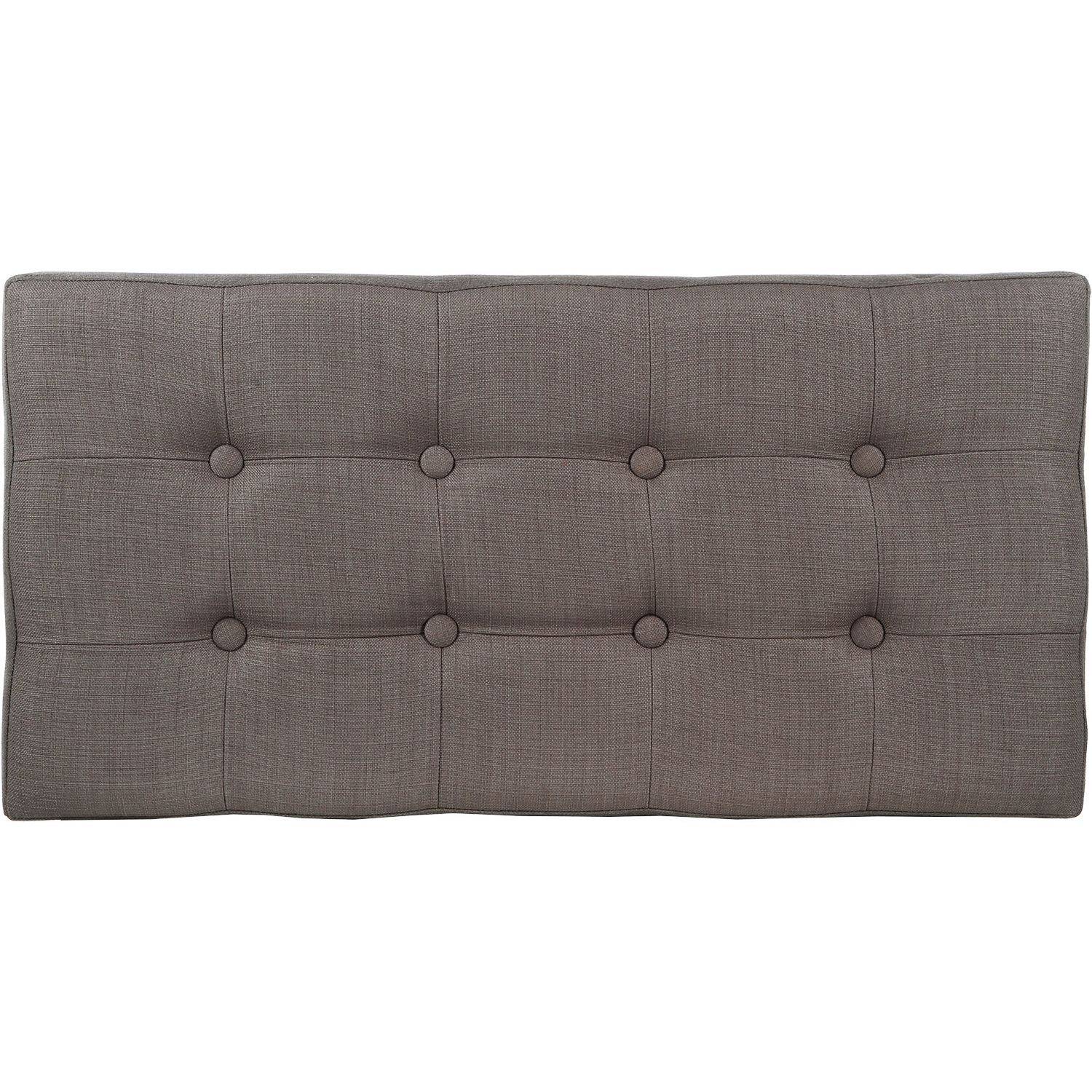 2 en 1 Pouf pliant double et coffre de rangement Gris taupe aspect Lin 76 x H 38 cm - Image 4