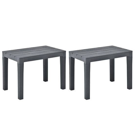 Maison Chic - Lot de 2 Bancs de jardin - Bancs d'extérieur - Banquettes Anthracite Plastique - Image 1