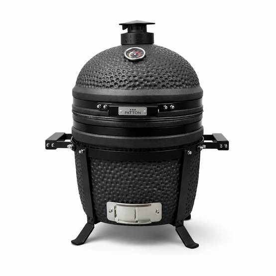 Barbecue kamado en céramique à poser Patton Premium Compact 15" - Grille Ø 34 cm - noir mat - Image 1