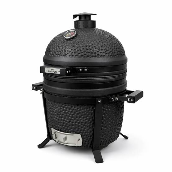 Barbecue kamado en céramique à poser Patton Premium Compact 15" - Grille Ø 34 cm - noir mat - Image 4