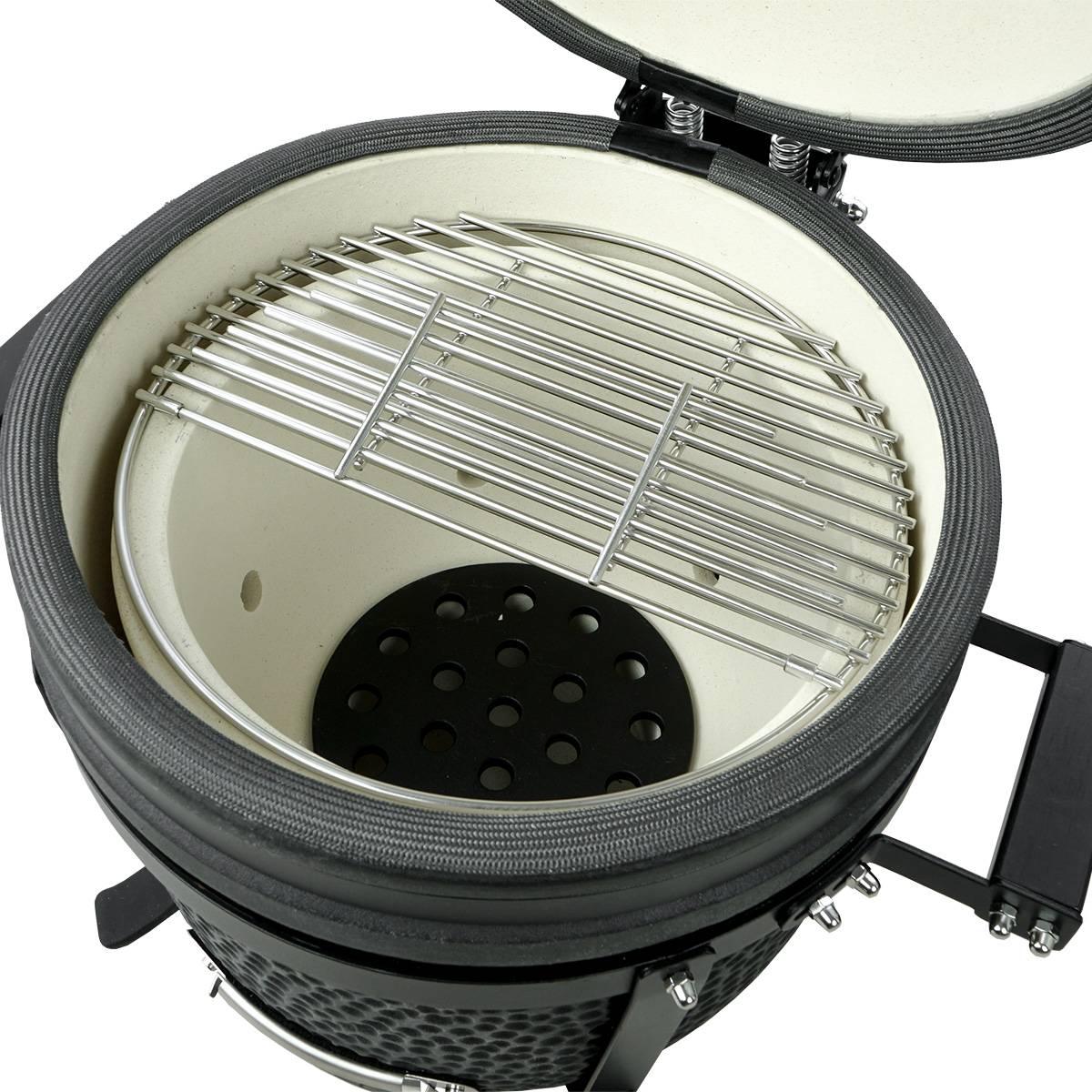 Barbecue kamado en céramique à poser Patton Premium Compact 15" - Grille Ø 34 cm - noir mat - Image 7