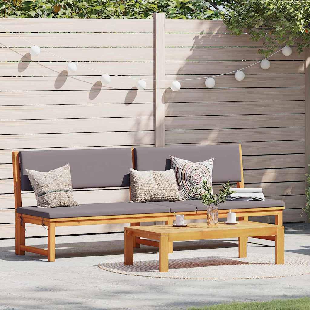 Bain de Soleil Bois Acacia Massif Coussin Inclus Terrasse Marron – ComfortXL Outdoor Living - Image 1