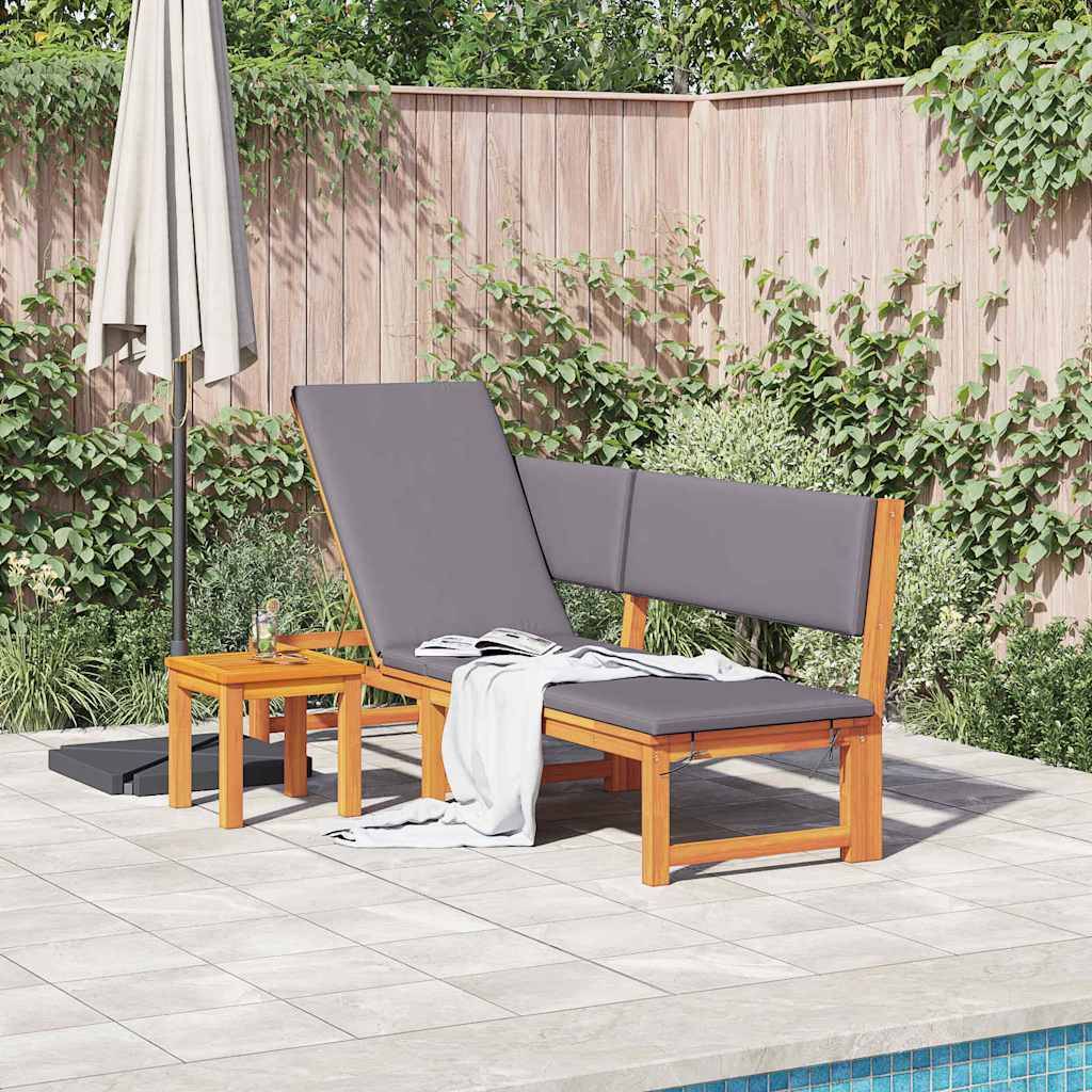 Bain de Soleil Bois Acacia Massif Coussin Inclus Terrasse Marron – ComfortXL Outdoor Living - Image 3