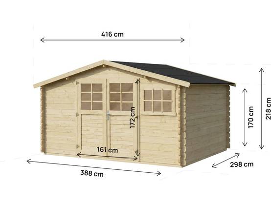 Abri De Jardin En Bois "clairval" - 416 X 301 X 218 Cm - 12.53 M² - 28 Mm -habitat Et Jardin - Image 3