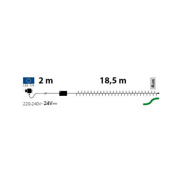 Lotti - Guirlande led extérieure 18,5M timer 450 LED ambré 8 modes de lumière mémoire câble vert Lotti - Image 2