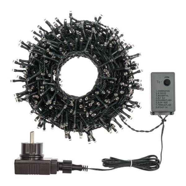 Lotti - Guirlande led extérieure 18,5M timer 450 LED ambré 8 modes de lumière mémoire câble vert Lotti - Image 3