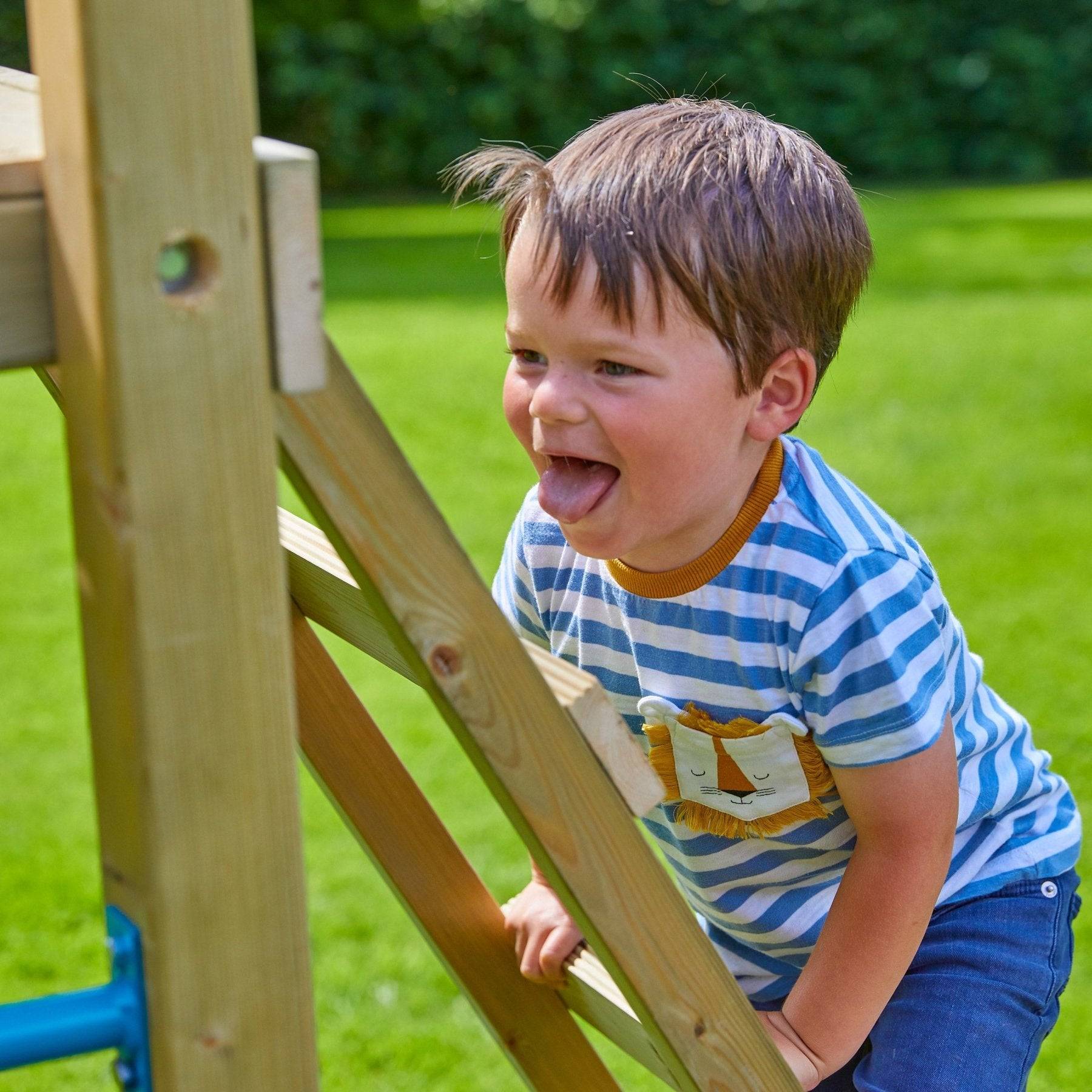 Tp Toys - AIre de jeux toboggan et pont suspendu - bois FSC® - H270 cm - CITRONNIER SKYWOOD - Image 6