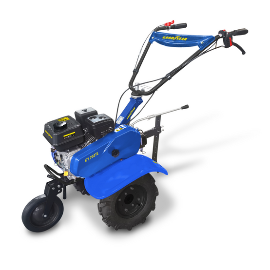 Motoculteur thermique 208 cc - 7 CV GOODYEAR avec roues, fraises et soc - Image 2