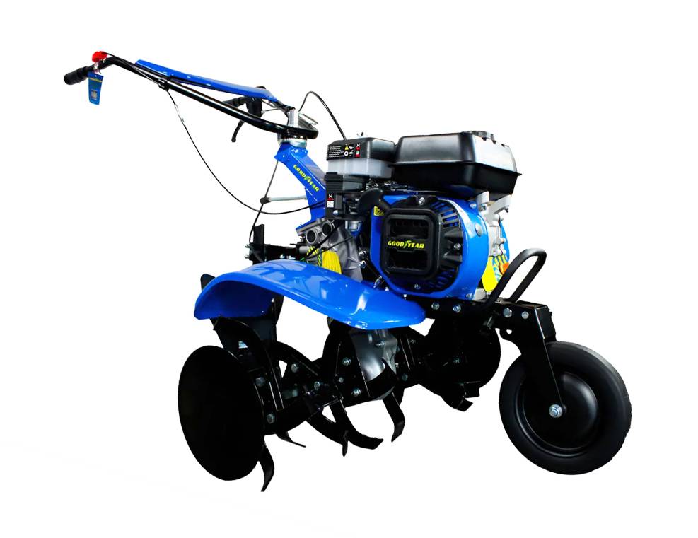 Motoculteur thermique 208 cc - 7 CV GOODYEAR avec roues, fraises et soc - Image 4