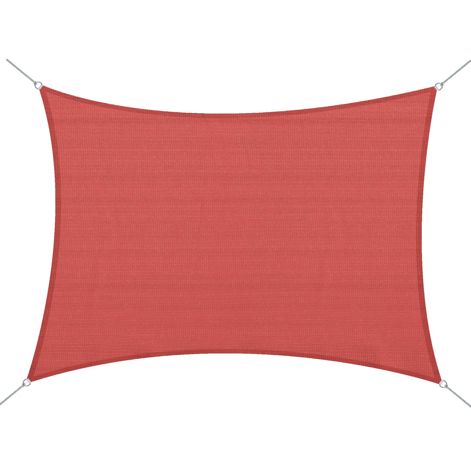 Voile d'ombrage Voile solaire - rectangulaire 4x6m anti-UV HDPE, brique terracotta fr228 - Image 1