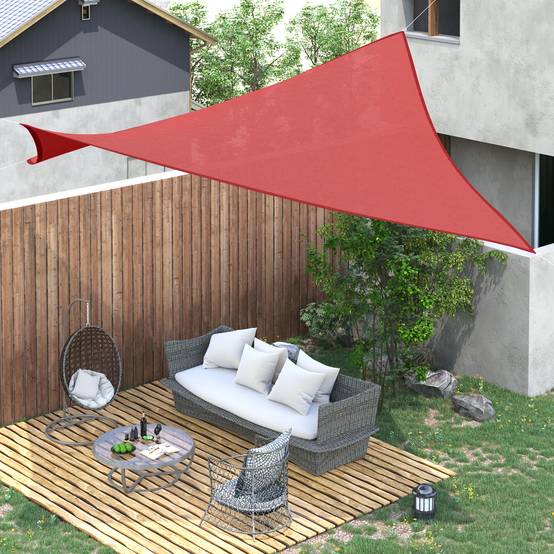 Voile d'ombrage Voile solaire - rectangulaire 4x6m anti-UV HDPE, brique terracotta fr228 - Image 4