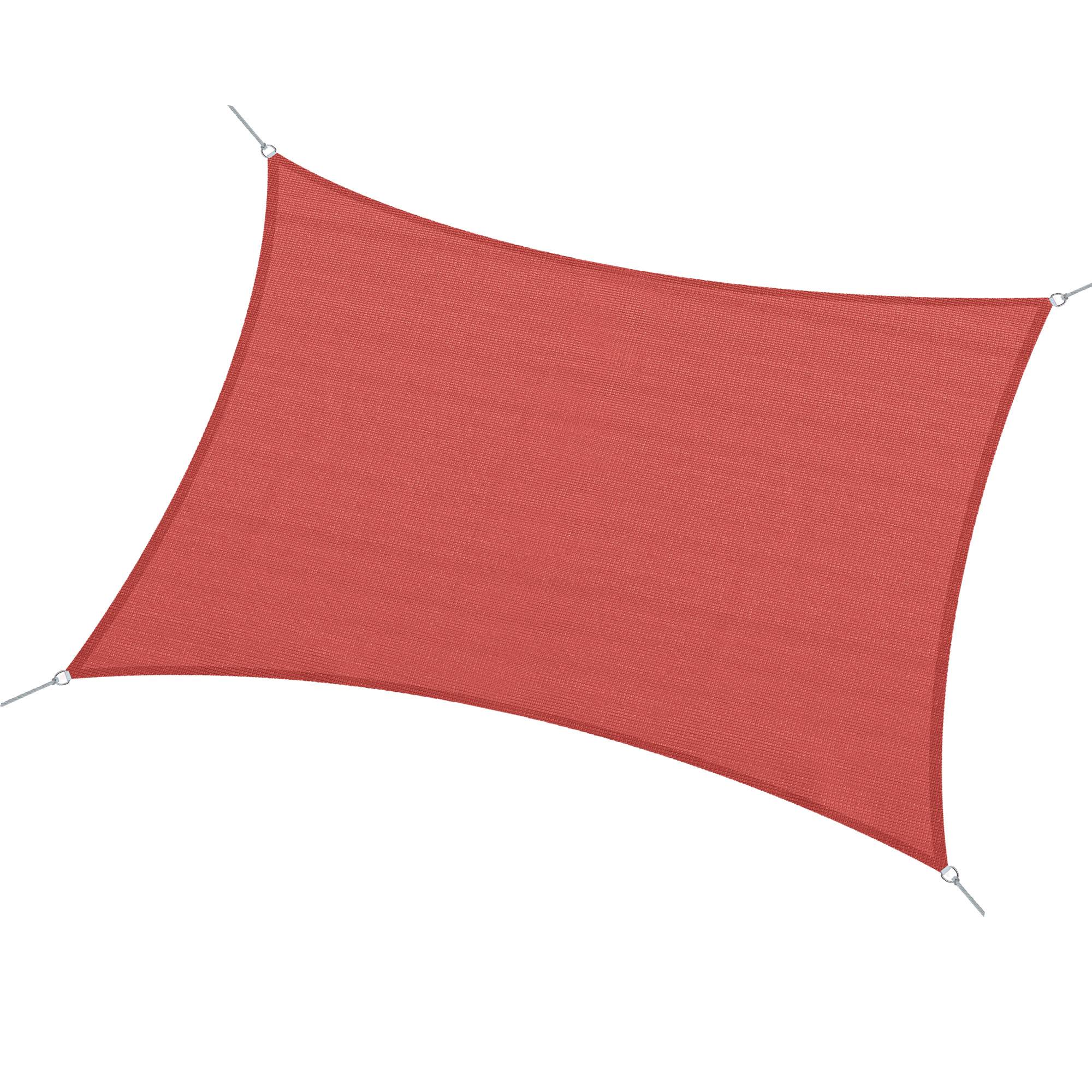 Voile d'ombrage Voile solaire - rectangulaire 4x6m anti-UV HDPE, brique terracotta fr228 - Image 2