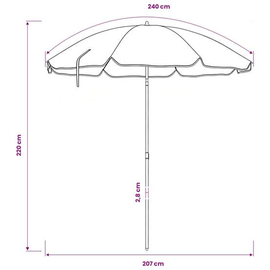 Parasol de jardin polyester et acier orange 207 x 207 x 220 cm - PANGIVO - Image 7
