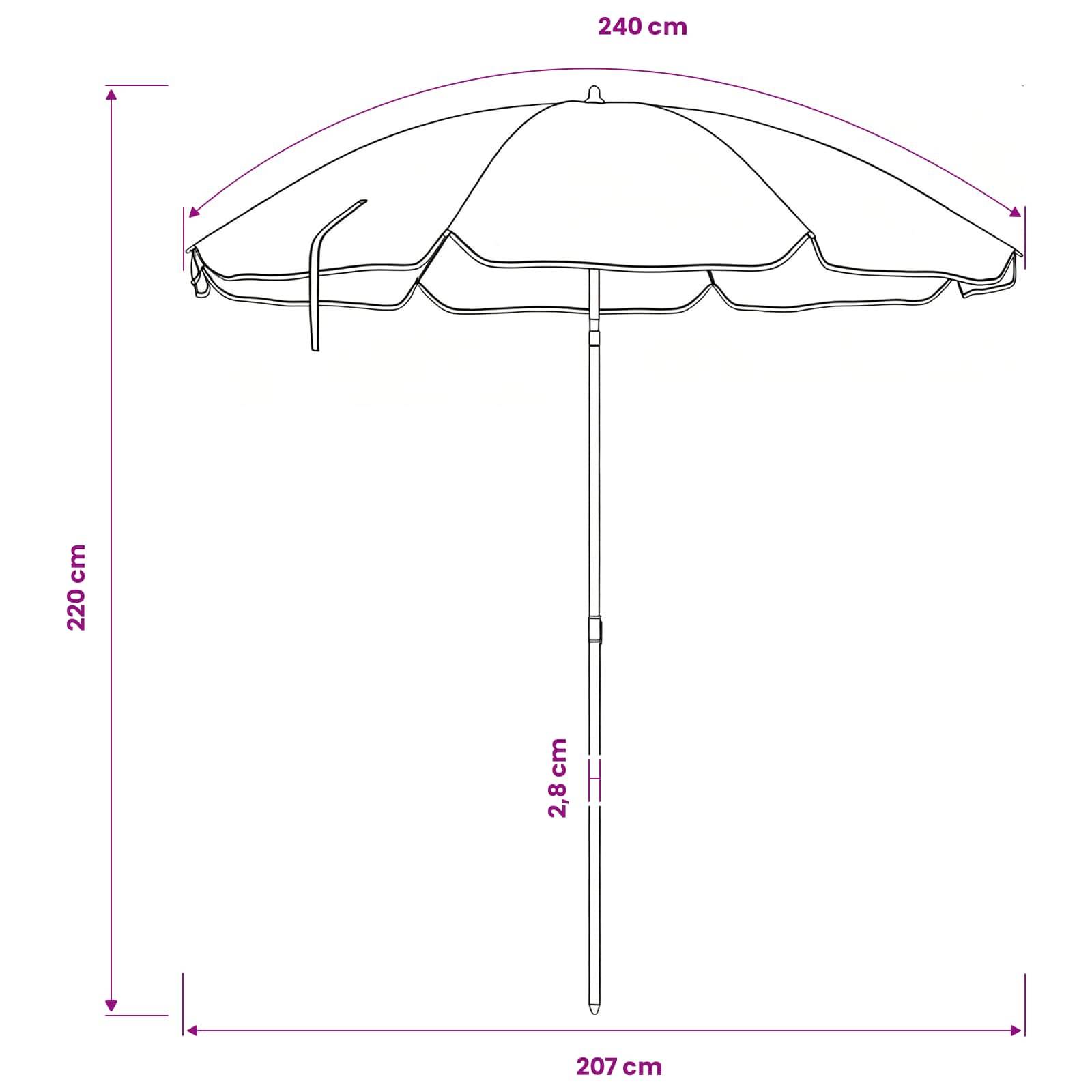 Parasol de jardin polyester et acier orange 207 x 207 x 220 cm - PANGIVO - Image 7