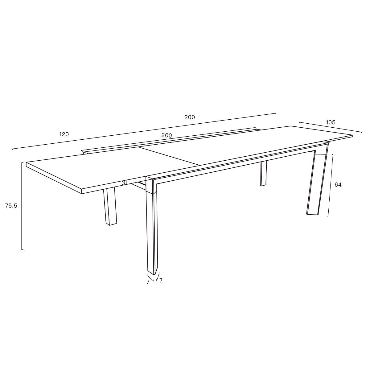 Wilsa Garden - Table de jardin en aluminium extensible et verre poli noir 8/12 places MODULO - Image 8