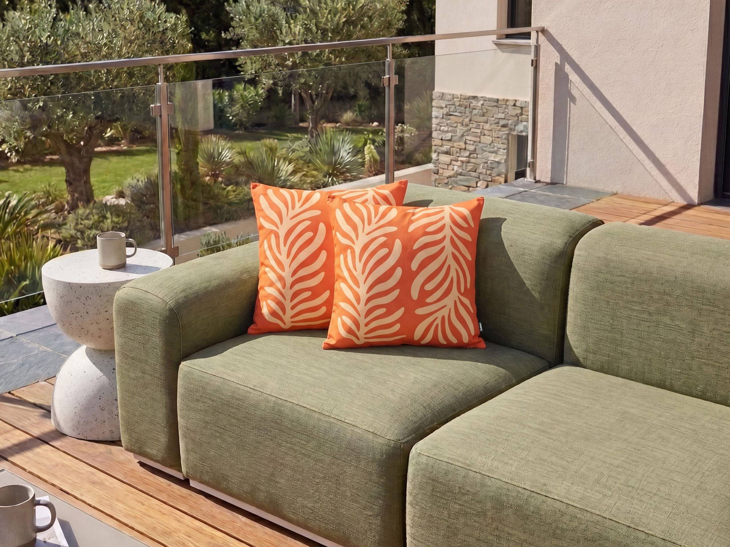 Beliani - Coussin d'extérieur Polyester Orange ALISMA - 45x45x10- Beliani