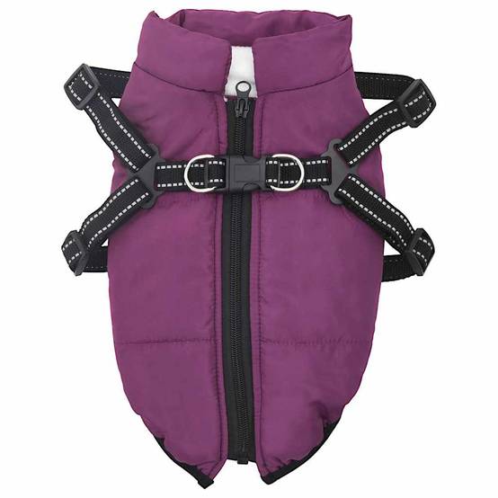 Doudoune Chien Polaire Imperméable Harnais Réglable M Violet - ComfortXL Outdoor Living - Image 2