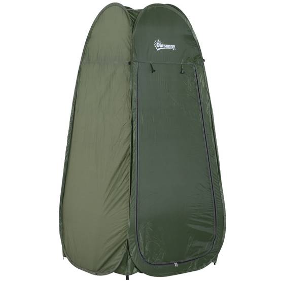 Tente de douche pliable avec protection UV, toit imperméable et poignée pour le camping et la plage, 100 x 100 x 185 cm, verte - Image 2