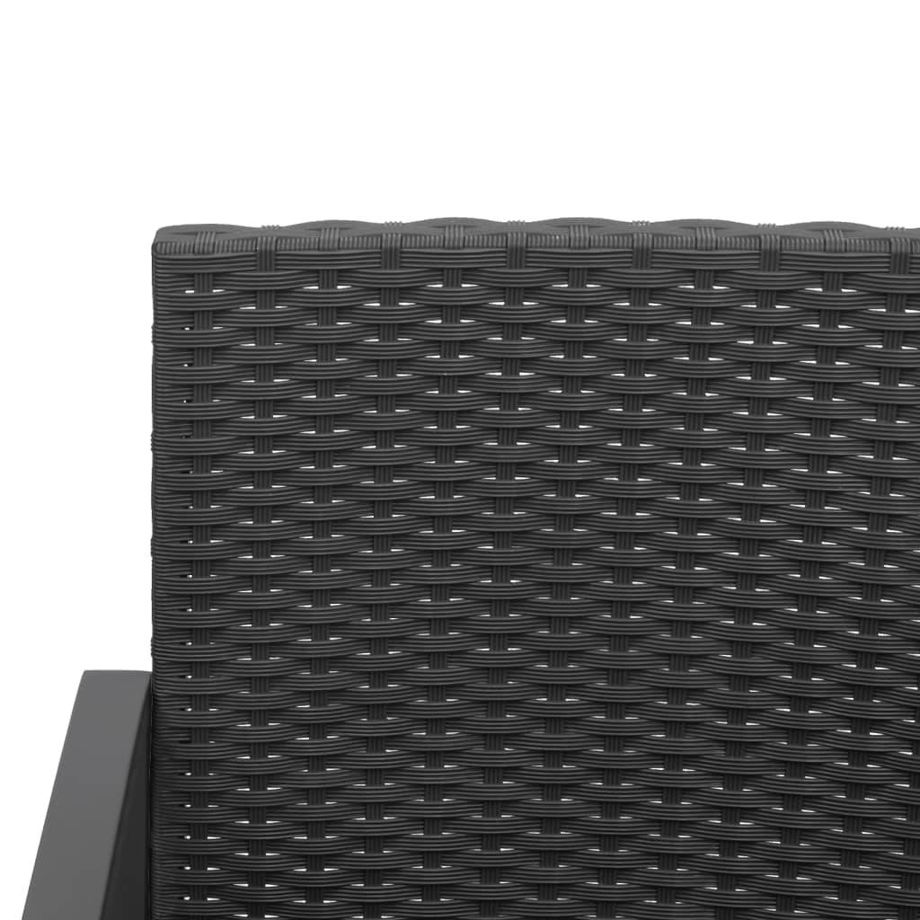 ComfortXL - Banc de Jardin 2 Places Plastique Aspect Rotin avec Coussins Crème Noir 103cm – ComfortXL Outdoor Living - Image 6