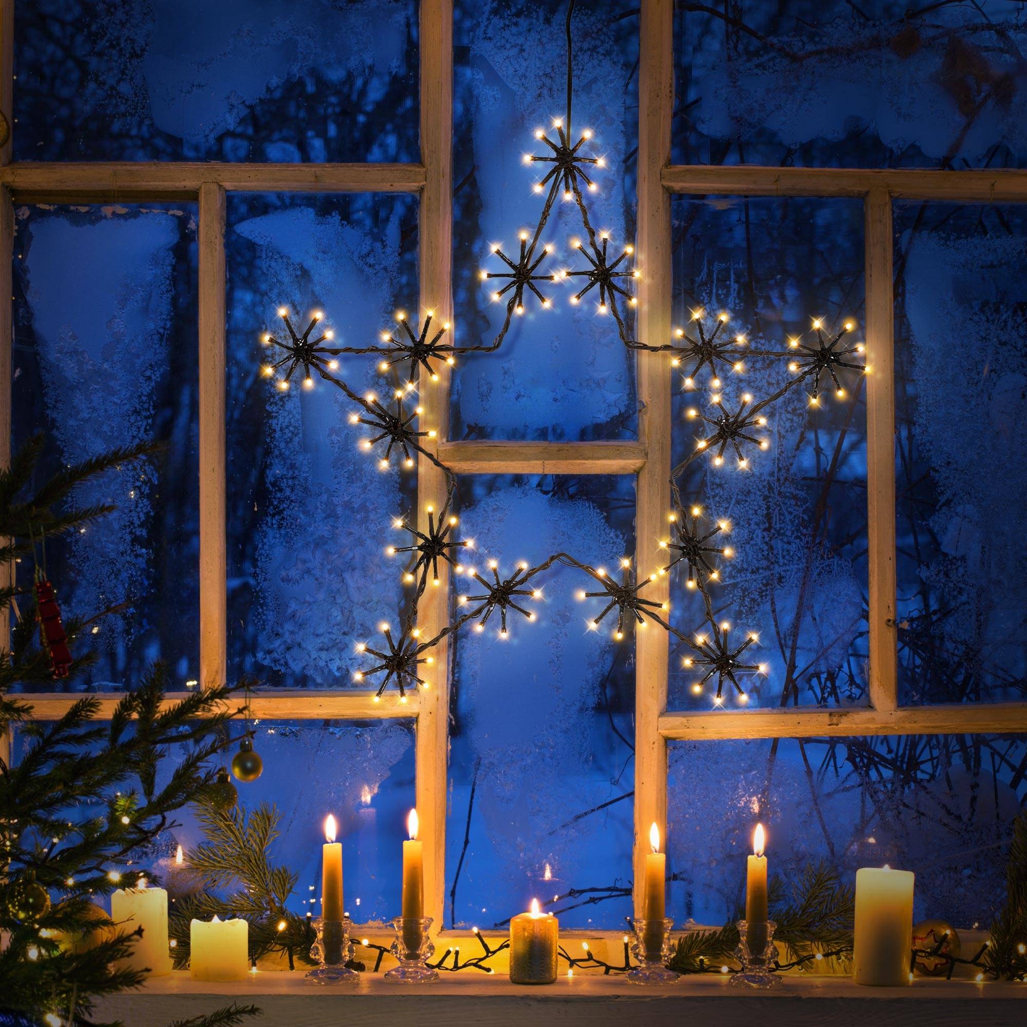 Ecd-Germany - Étoile de Noël  à LED 50 cm ornement décoration d'hiver lumineuse en métal IP44 - Image 10