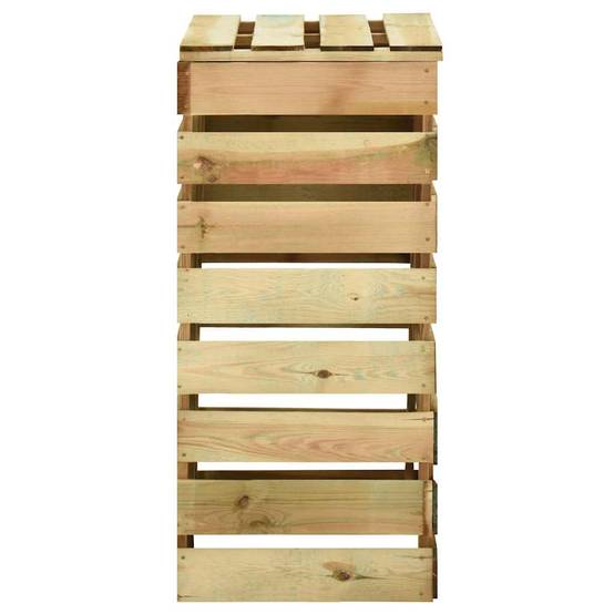 ComfortXL - Lot de 2 Composteurs Jardin Bois Pin Imprégné à Lattes 80x50x100 cm Compostage Naturel Brun - ComfortXL Outdoor Living - Image 5