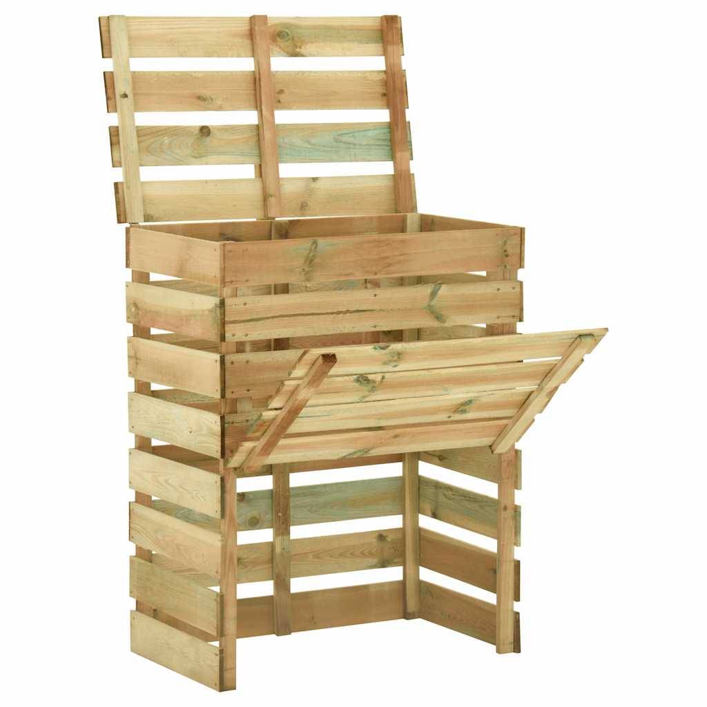 ComfortXL - Lot de 2 Composteurs Jardin Bois Pin Imprégné à Lattes 80x50x100 cm Compostage Naturel Brun - ComfortXL Outdoor Living - Image 2