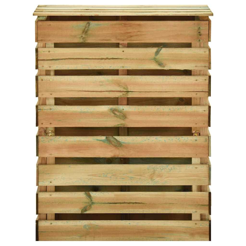 ComfortXL - Lot de 2 Composteurs Jardin Bois Pin Imprégné à Lattes 80x50x100 cm Compostage Naturel Brun - ComfortXL Outdoor Living - Image 4