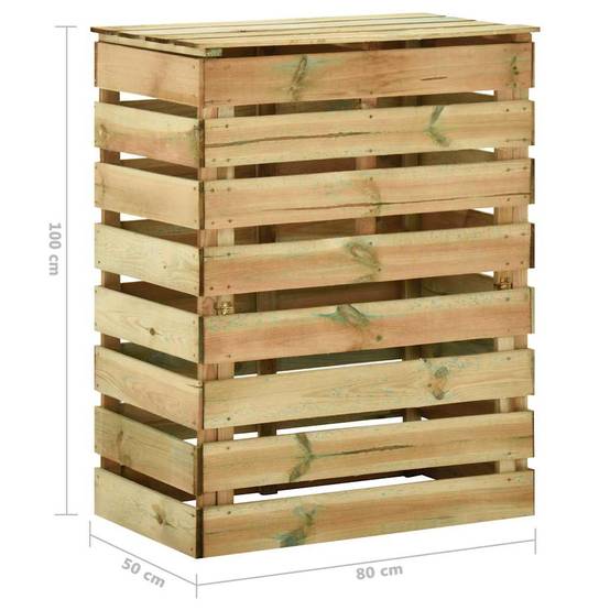 ComfortXL - Lot de 2 Composteurs Jardin Bois Pin Imprégné à Lattes 80x50x100 cm Compostage Naturel Brun - ComfortXL Outdoor Living - Image 8