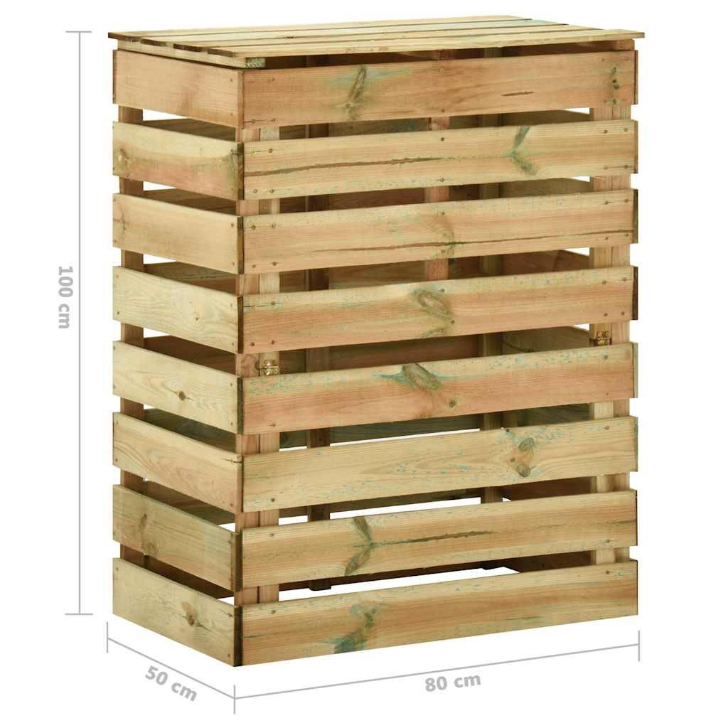 ComfortXL - Lot de 2 Composteurs Jardin Bois Pin Imprégné à Lattes 80x50x100 cm Compostage Naturel Brun - ComfortXL Outdoor Living - Image 8