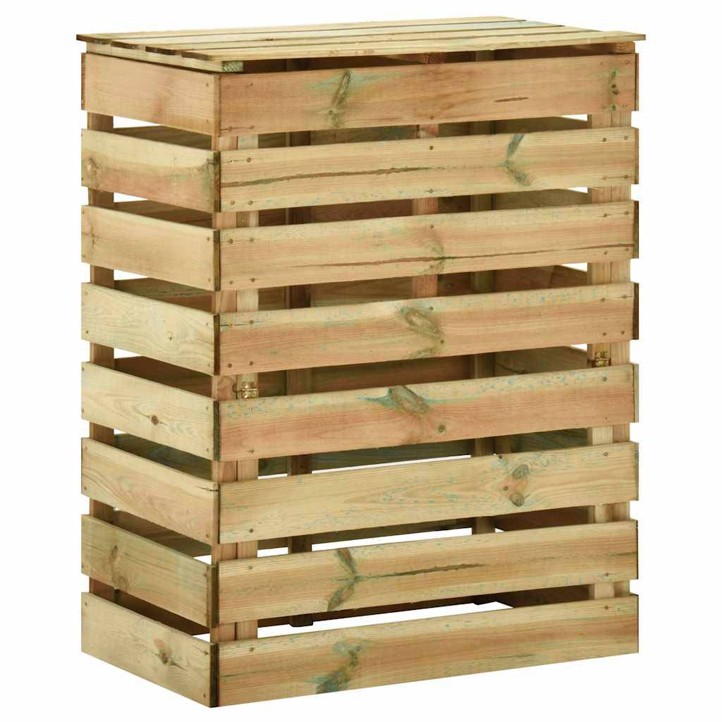 ComfortXL - Lot de 2 Composteurs Jardin Bois Pin Imprégné à Lattes 80x50x100 cm Compostage Naturel Brun - ComfortXL Outdoor Living - Image 3