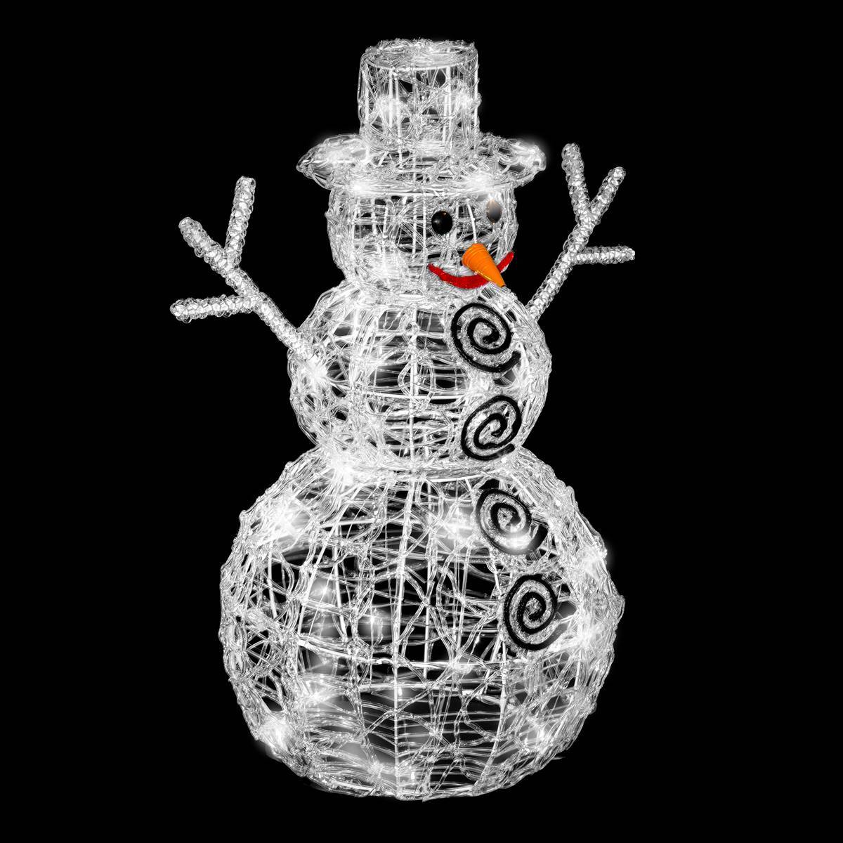 Forme acrylique bonhomme de neige 3D lumineuse 80 LED H.60cm extérieur blanc froid FEERIC LIGHTS & CHRISTMAS - Image 2