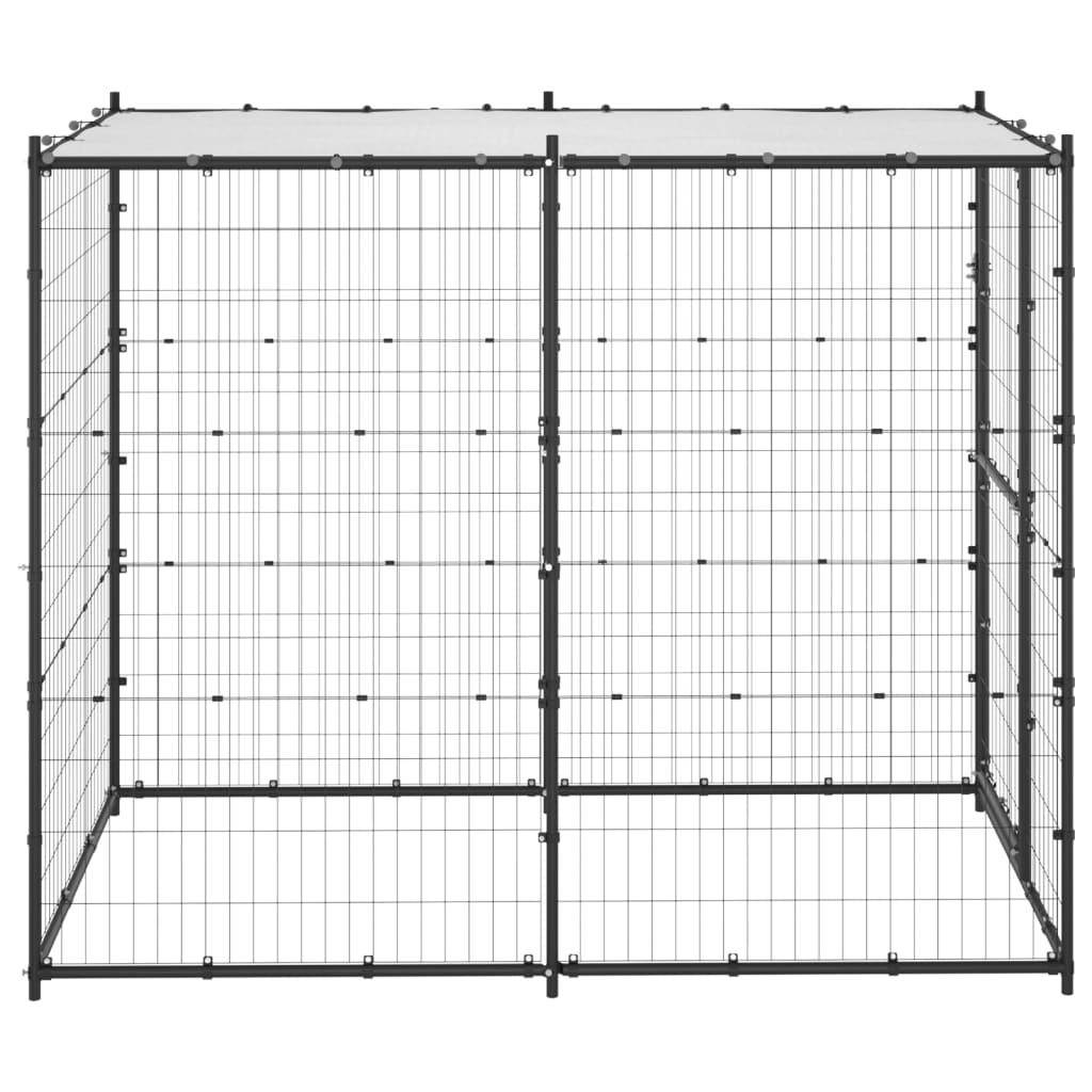 Helloshop26 - Chenil extérieur cage enclos parc animaux chien d'extérieur pour chiens acier avec toit 110 x 220 x 180 cm - Image 4