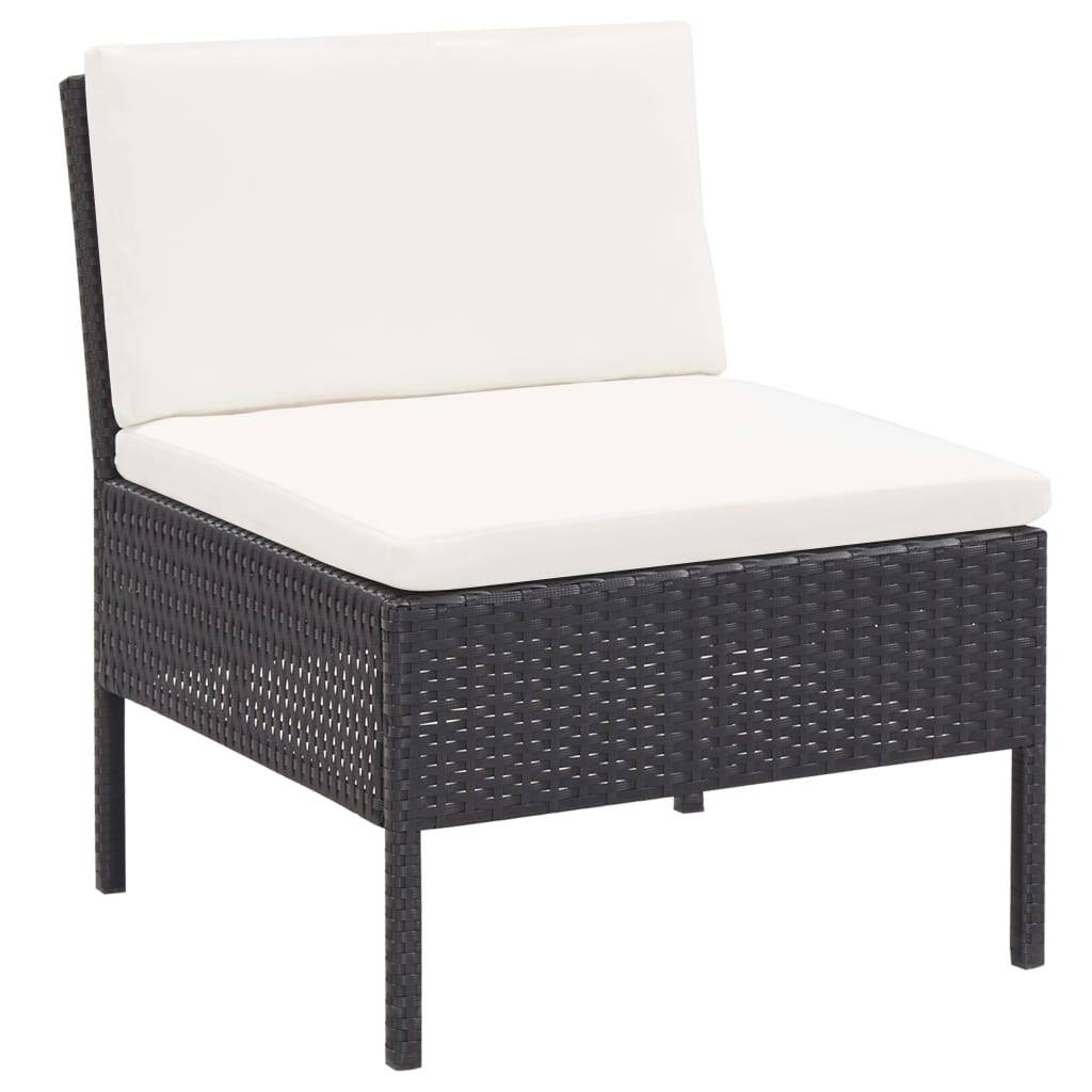 Vidaxl - Salon de jardin 6 pcs avec coussins Résine tressée Noir vidaXL 48936 - Image 7
