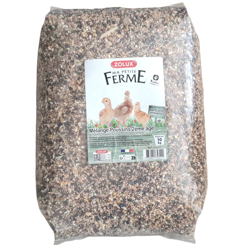 Zolux - Aliments composé, mélange poussin 2eme âge 10kg basse cour - Image 1