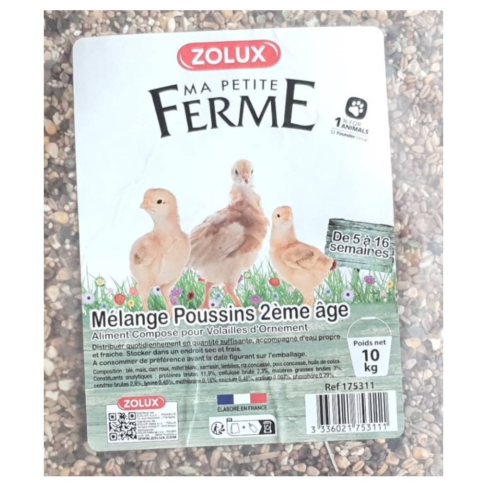 Zolux - Aliments composé, mélange poussin 2eme âge 10kg basse cour - Image 2