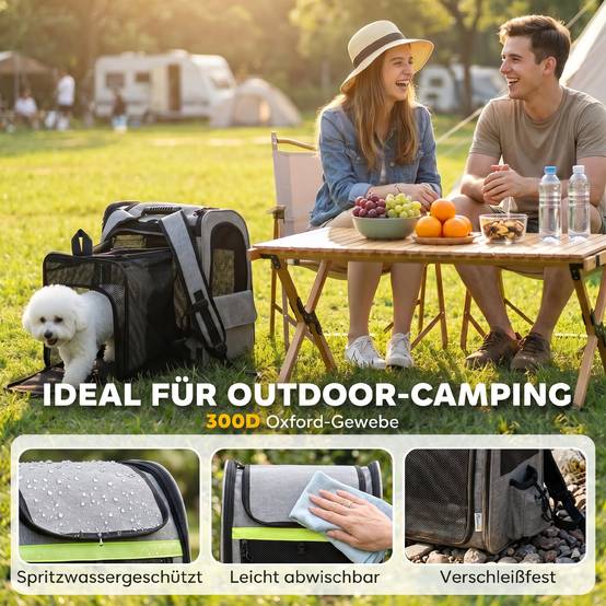 Sac de transport extensible pour chien et chat polyester poches multiples gris clair - ComfortXL Outdoor Living - Image 8