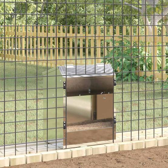 Nourrisseur Lapin Galvanisé 3kg Usage Extérieur Durable Argent - ComfortXL Outdoor Living - Image 4