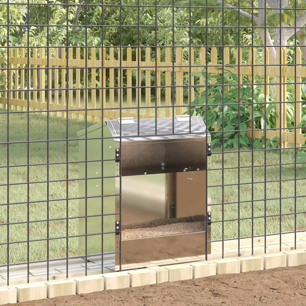 Nourrisseur Lapin Galvanisé 3kg Usage Extérieur Durable Argent - ComfortXL Outdoor Living - Image 4