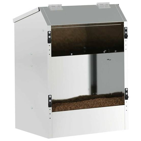Nourrisseur Lapin Galvanisé 3kg Usage Extérieur Durable Argent - ComfortXL Outdoor Living - Image 3