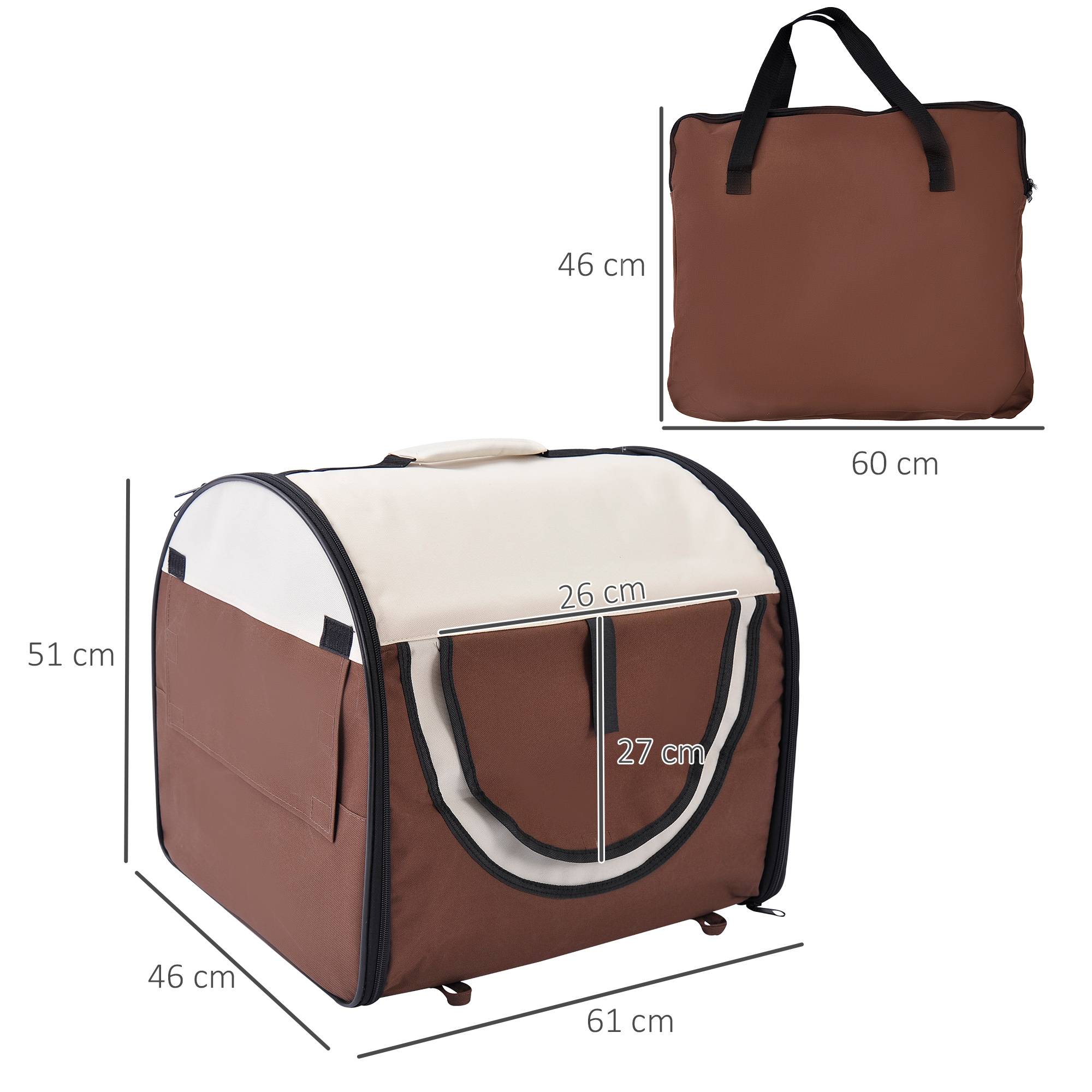 Sac de transport pour chien tissu Oxford noir 61 x 46 x 51 cm - PANGIVO - Image 5