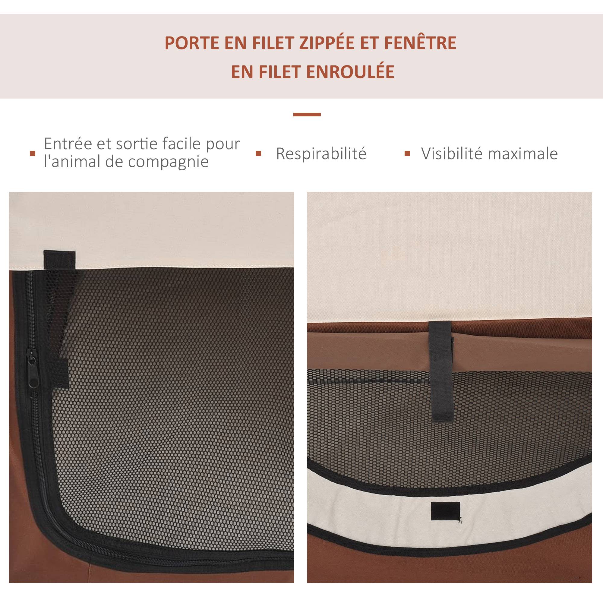Sac de transport pour chien tissu Oxford noir 61 x 46 x 51 cm - PANGIVO - Image 8