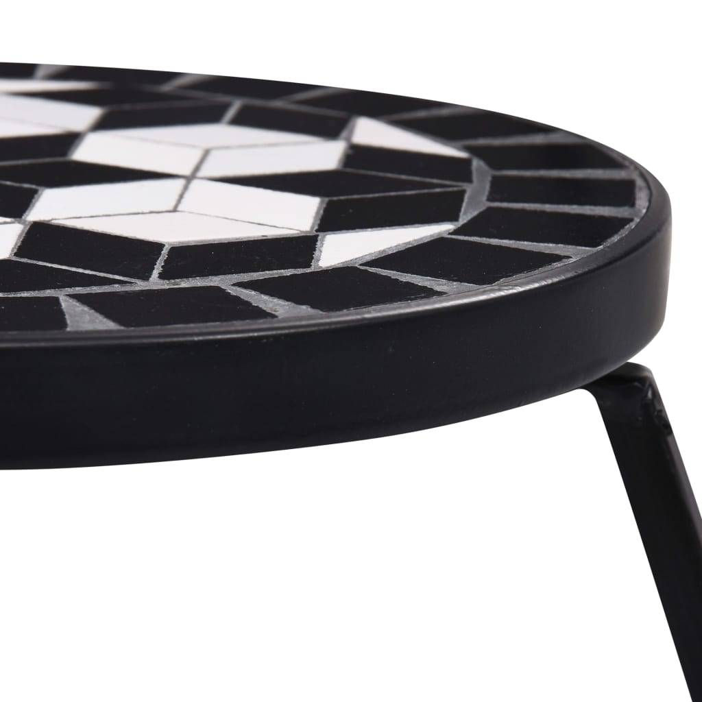 Maison Chic - Table de jardin - Tables mosaïque 3 pcs noir et blanc Céramique HL1092 - Image 4
