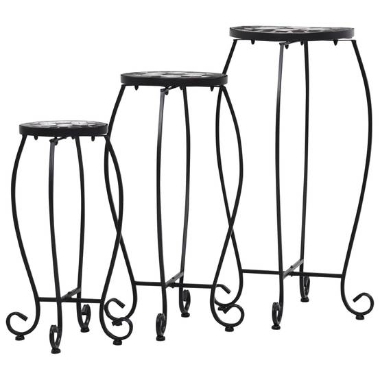 Maison Chic - Table de jardin - Tables mosaïque 3 pcs noir et blanc Céramique HL1092 - Image 1