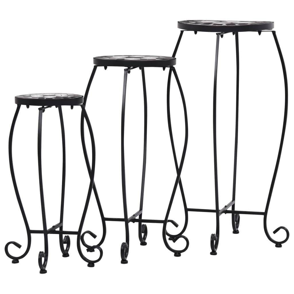 Maison Chic - Table de jardin - Tables mosaïque 3 pcs noir et blanc Céramique HL1092 - Image 1