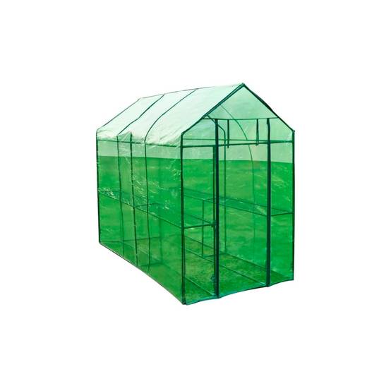 Serre de Jardin Tunnel Acier PVC Protection Plantes 120x240x190cm Vert - ComfortXL Outdoor Living - Image 2