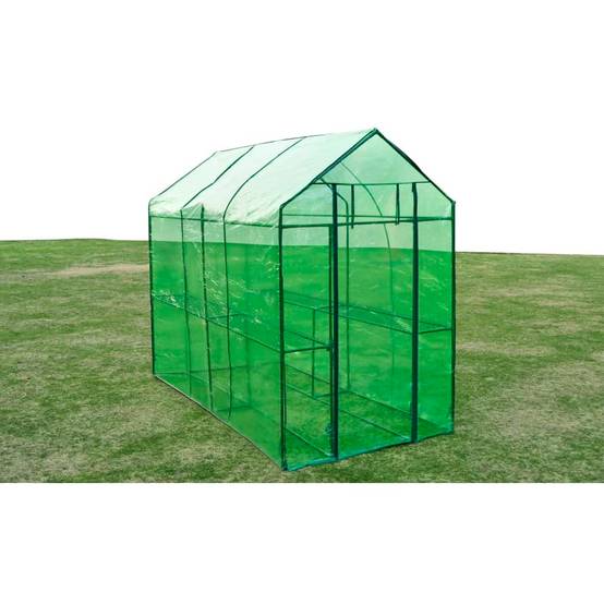 Serre de Jardin Tunnel Acier PVC Protection Plantes 120x240x190cm Vert - ComfortXL Outdoor Living - Image 1
